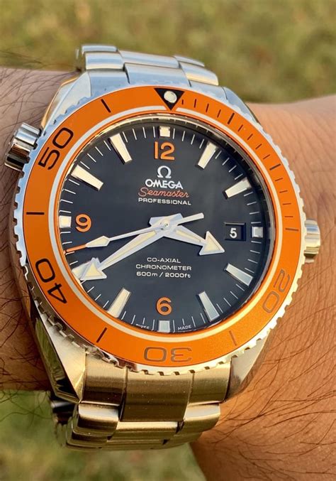 omega watch range planet ocean 45 mm|omega planet ocean orange bezel.